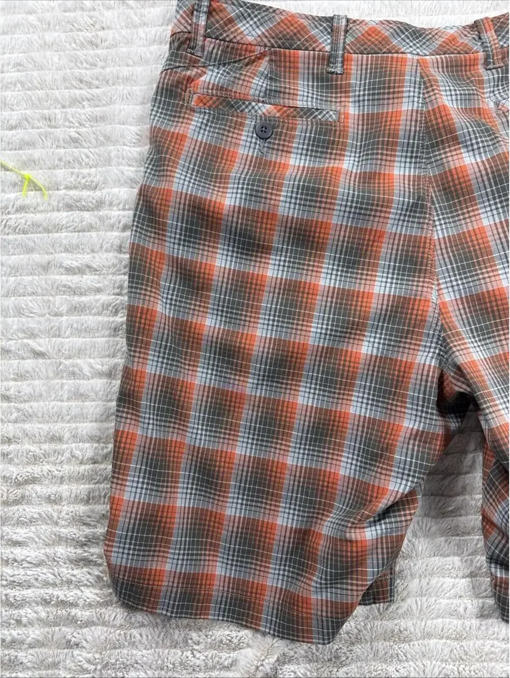 Tommy Bahama Paradise Tech Men Size 39x9” Orange Plaid Performance‎ Shorts Mesh